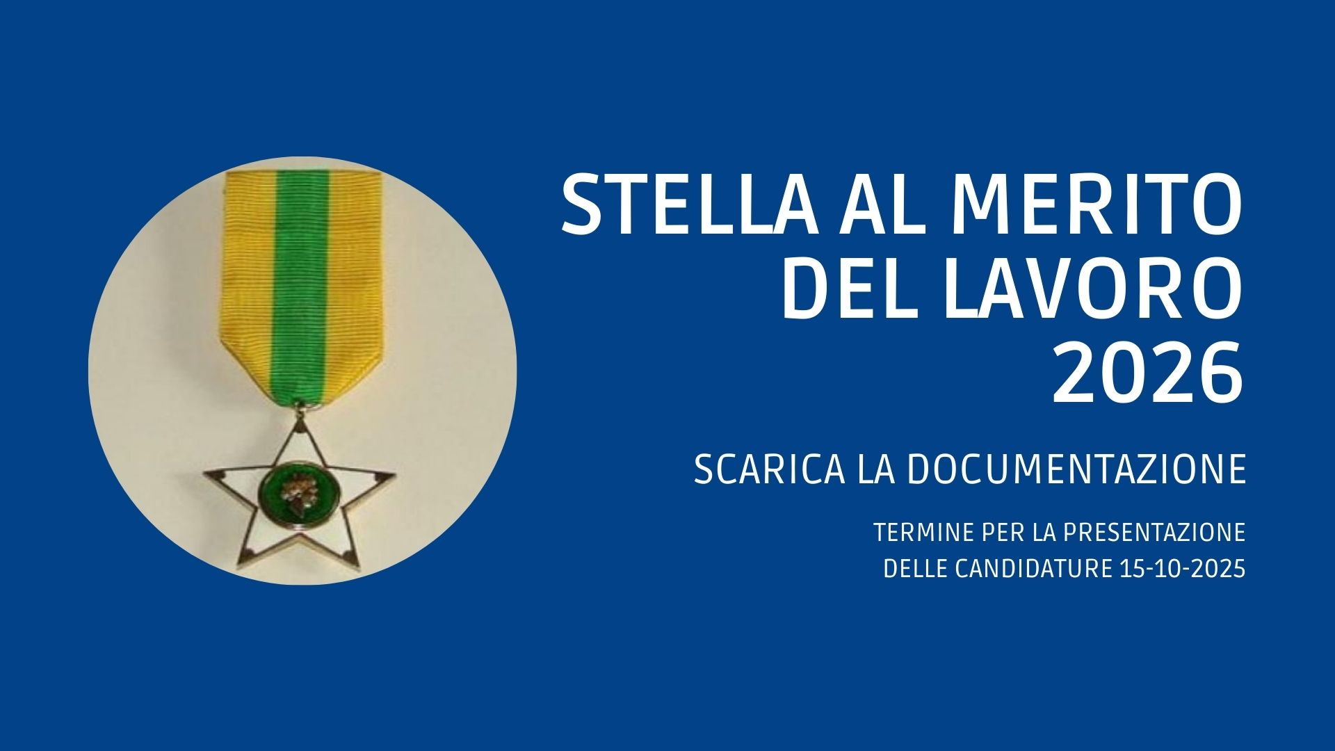 Stella al Merito del Lavoro 2026 – modulistica